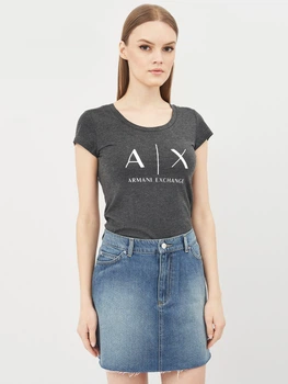 Футболка хлопковая женская Armani Exchange 10522.1 L Темно-серая