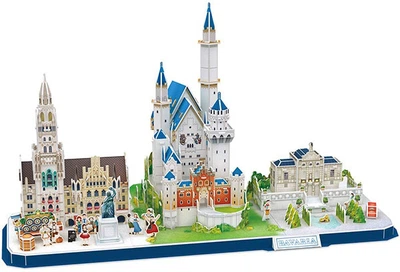 Тривимірна головоломка-конструктор CubicFun City Line Баварія (MC267h) (6944588202675)