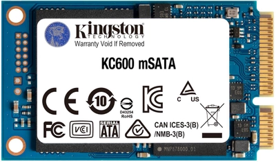 Kingston SSD KC600 256GB mSATA SATAIII 3D NAND TLC (SKC600MS/256G)