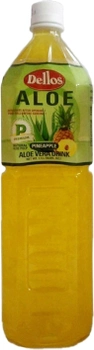 Упаковка безалкогольного негазированного напитка Dellos Aloe Vera Drink Pineapple 1.5 л х 12 бутылок (8809550701960)