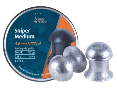 Свинцовые пули H&N Sniper Medium 4,5 мм 0,55 г 500 шт (1453.02.43)