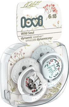 Пустушка Lovi Wild Soul силіконова динамічна 6-18 місяців 2 шт. Сіра (22/884boy)