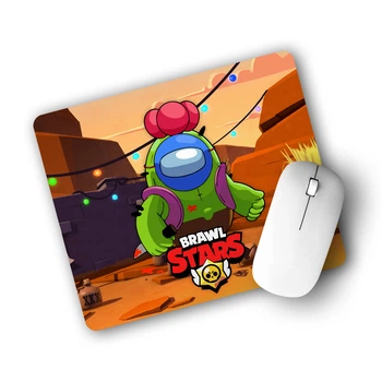 Коврик для мышки Амонг Ас Бравл Старс Спайк (Among Us Brawl Stars Spike) (25108-2599) 22 * 18 см