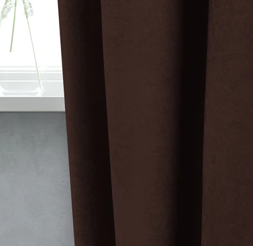 Штори Adagio Windows Decor Манчестер в шоколадному кольорі, мікровельвет однотонний 150х290см (2шторы)