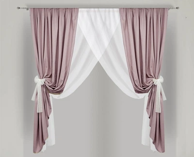Кухонная занавеска Adagio Windows Decor Арима (шторы и тюль для невысоких окон) 140х170 см Розовая