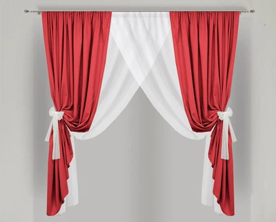 Кухонная занавеска Adagio Windows Decor Арима (шторы и тюль для невысоких окон) 140х170 см Красная