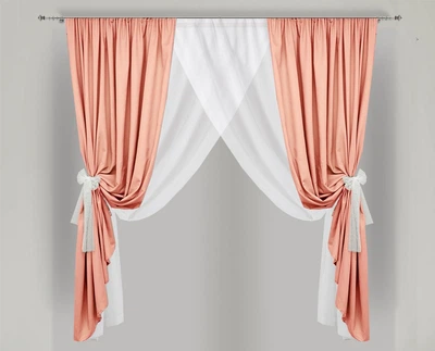Кухонная занавеска Adagio Windows Decor Арима (шторы и тюль для невысоких окон) 140х170 см Пудра