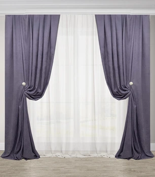 Шторы Adagio Windows Decor однотонные Манчестер, фиолет 150х290см (2шторы)