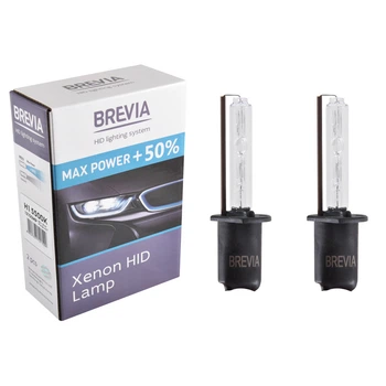 Ксеноновая лампа Brevia H1 +50% 5500K 85V 35W 2шт 12150MP