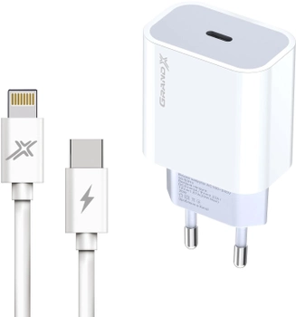 Зарядное устройство Grand-X USB-C 20W PD 3.0 быстрая зарядка для Apple + cable PD - Lightning CU 1 м (CH-770L)
