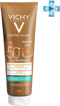Солнцезащитное увлажняющее молочко Vichy Capital Soleil Solar Eco-Designed Milk для кожи лица и тела SPF 50+ 75 мл (3337875765596)