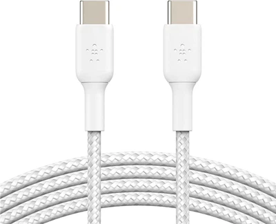 Belkin Kabel USB-C do USB-C w oplocie 1m Biały (CAB004BT1MWH)