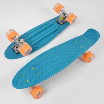 Скейт Пенні борд 3131 Best Board, БІРЮЗОВИЙ, дошка = 55см, колеса PU зі світлом, діаметр 6 см