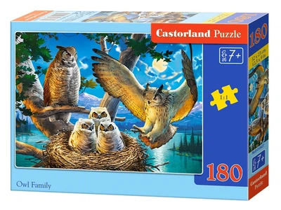 Кастор пазлы 180 "Семья сов " 32*23 B-018437