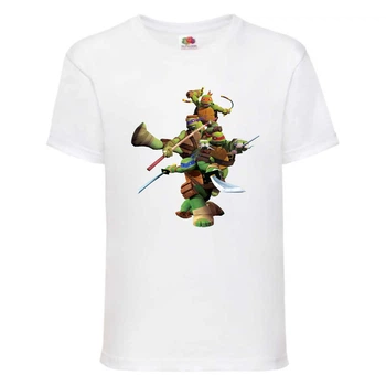 Футболка детская Черепашки Ниндзя 005 (Ninja Turtles) белая (NTS wh 005) 140 см