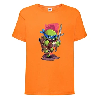 Футболка детская Черепашки Ниндзя 0017 (Ninja Turtles) оранжевая (NTS orn 0017) 128 см
