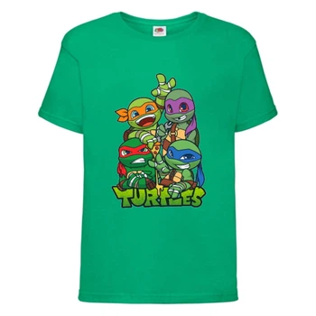 Футболка детская Черепашки Ниндзя 0023 (Ninja Turtles) зеленая (NTS grn 0023) 164 см