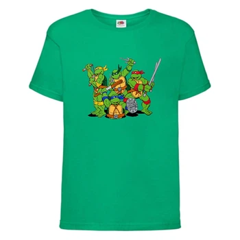 Футболка детская Черепашки Ниндзя 009 (Ninja Turtles) зеленая (NTS grn 009) 116 см