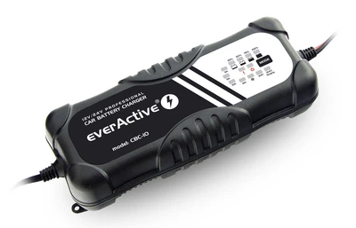 Зарядное устройство для автомобильных аккумуляторов everActive CBC-10 v2, 12V/24V, 2-10A, LED, автоматизированное, компакт