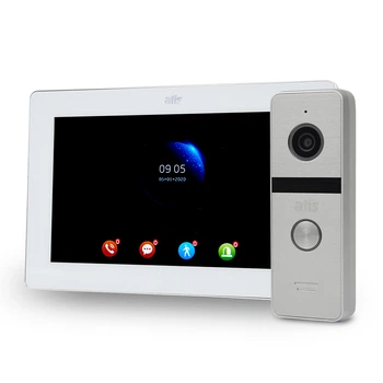 Комплект Wi-Fi видеодомофона 7" ATIS AD-770FHD/T-White с поддержкой Tuya Smart + AT-400HD Silver