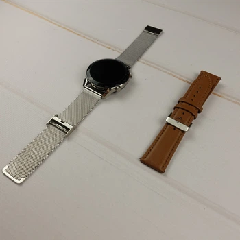 Смарт часы Microwear L13 металл + кожаный ремешок с тонометром, ЭКГ smart watch серебро