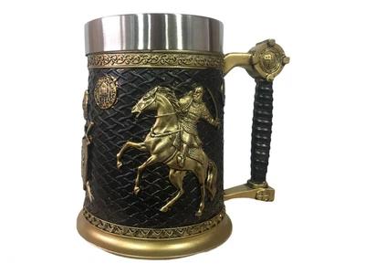 Кружка Готика Чашка 3D Skull Mug Череп Пивний кухоль Лицар на коні 3D Лицар Хрестоносець 500 мл