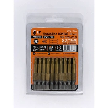 Насадка РZ1*50мм, 1/4", S2, Титан "LEVTOOLS" 500-026