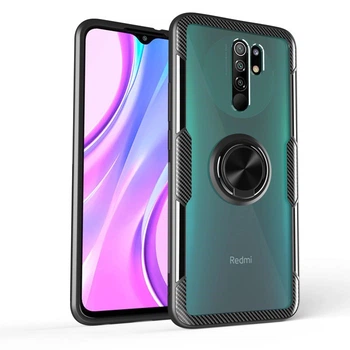 Чехол Crystal для Xiaomi Redmi 9 бампер противоударный с подставкой Transparent Black