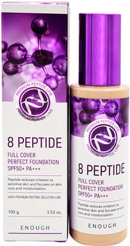 Тональний крем для обличчя Enough Пептиди 8 Peptide Full Cover Perfect Foundation SPF50+ PA+++ 21 100 мл (8809605870979)