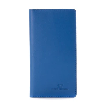 Кошелек кожаный портмоне купюрник вертикальный синий ST 6743 l.blue