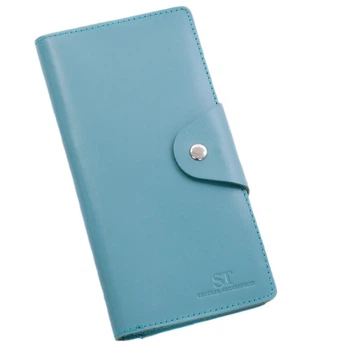 Кошелек женский кожаный купюрник вертикальный голубой ST 6745 light blue