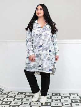 Удлиненная рубашка "Колизей" (белый) 50 (XL)