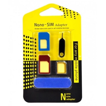 Адаптер для сим карты nano sim Zaryad Переходник на 2 сим карты набор + скрепка и пилочка для полировки