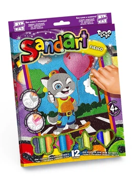 Набор творчества Фреска с песка Sand Art SA-02 Danko Toys Кот на скейте Вид 5