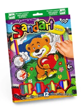 Набор творчества Фреска с песка Sand Art SA-02 Danko Toys Мишка с сердечком Вид 9