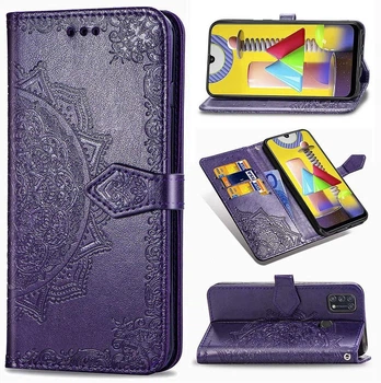 Чохол Vintage для Samsung Galaxy M31 / M315 книжка жіночий з візитницею фіолетовий