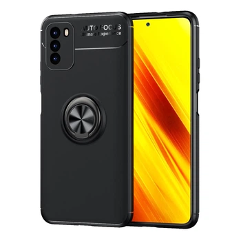 Чохол TPU Ring для Xiaomi Poco M3 бампер протиударний з підставкою Black