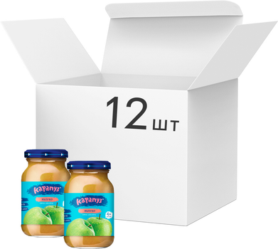 Упаковка пюре Карапуз Яблуко без цукру 170 г x 12 шт. (4820134722182)