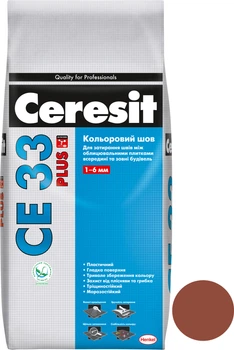 Затирка для швів Ceresit CE33 Plus 134 2 кг (мішок) Клінкер (Е28793)