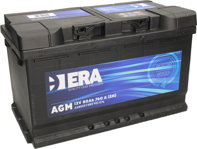 Автомобильный аккумулятор ERA AGM 80Ah (-/+) Euro (760EN) (ERA A58013)