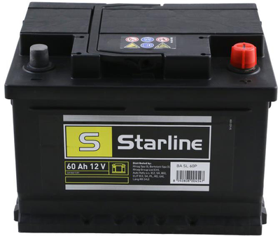 Автомобильный аккумулятор Starline 60Ah (-/+) Euro (540EN) (S BA SL 60P)