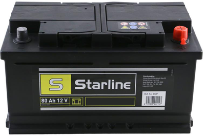 Автомобильный аккумулятор Starline 80Ah (-/+) Euro (740EN) (S BA SL 80P)