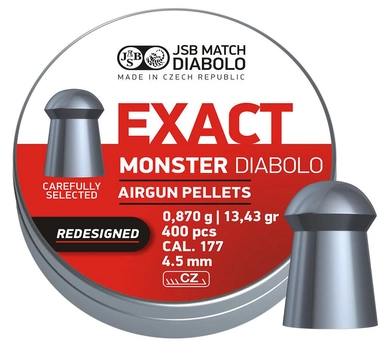 Пули пневматические JSB Diabolo Exact Monster Redesigned 0.87 гр 400 шт