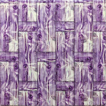 Самоклеющаяся 3D панель Sticker Wall бамбуковая кладка фиолет 700x700x8.5мм