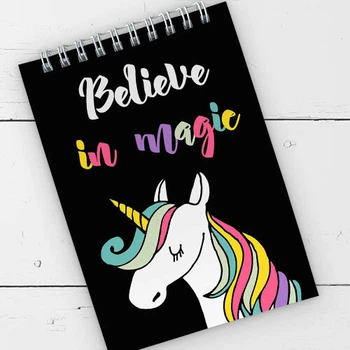 Блокнот на пружине A6 Believe in magic (единорог) 9,5х14 см