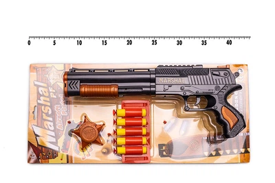Игрушечный дробовик Golden Gun 33 см Пластик Золотой с мягкими поролоновыми пулями (556071)
