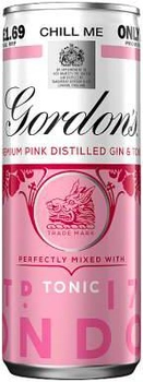 Напиток алкогольный Gordon's Pink Gin-Tonic 0.25 л 5% (5000289930574)