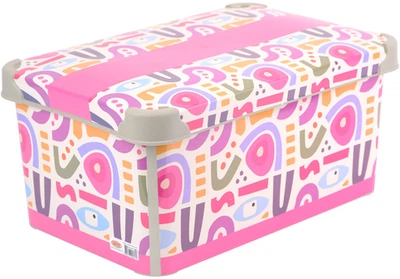 Контейнер для зберігання з кришкою Violet House Decor Geometry Pink 10 л (0647 DECOR Geometry с/кр. 10 л)
