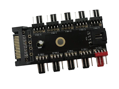 Хаб сплиттер Без бренда для питания 10 вентиляторов 12В 4pin PWM от Sata, майнинг (114960)