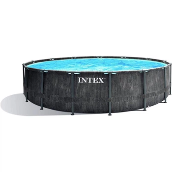 Круглий каркасний басейн Intex 26742 (457-122 см) GreyWood Prism Frame Pool